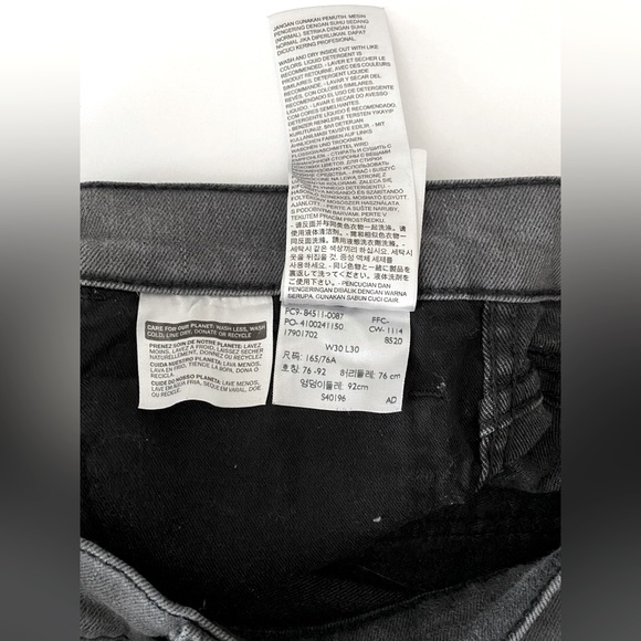 LEVI’S 511 MENS GRAY DENIM JEANS BLACK TAB SLIM FIT SIZE 30 X 30 - Picture 9 of 10